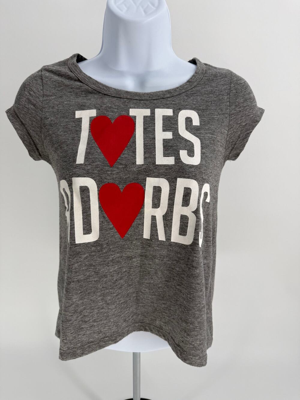 Fifth Sun I Love Totes Adorbs Graphic Tee Womens Small Gray Funny T Shirt